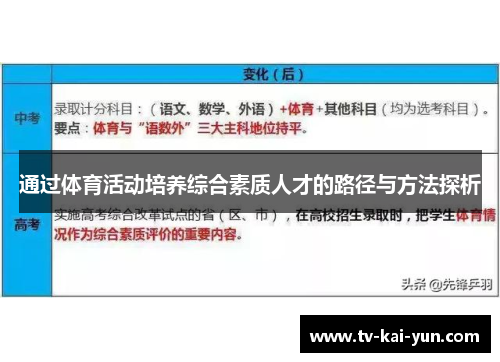 通过体育活动培养综合素质人才的路径与方法探析